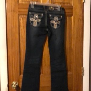 Vivi diva cross back pockets jeans rhinestones size 3 nwts or 5 short nwots